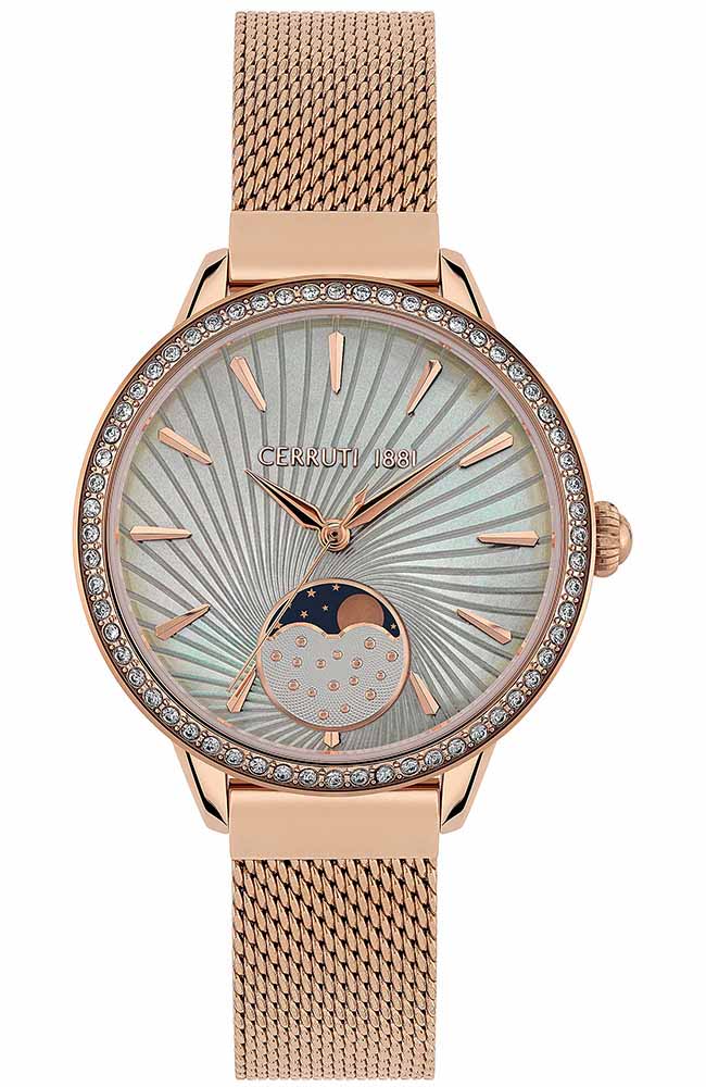 Cerruti Rosara Crystals Rose Gold Stainless Steel Bracelet